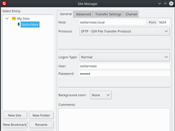 stellarmate sftp settings