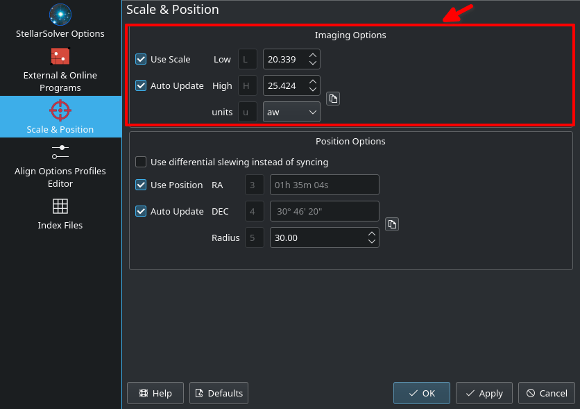 imaging options