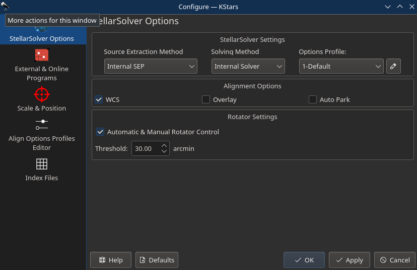 stellarsolver options